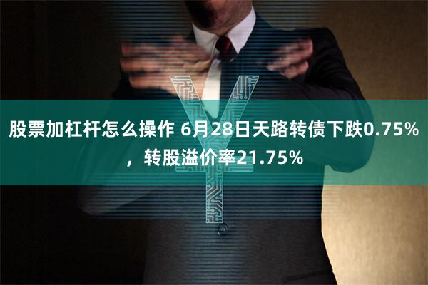 股票加杠杆怎么操作 6月28日天路转债下跌0.75%，转股溢价率21.75%