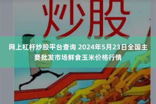 网上杠杆炒股平台查询 2024年5月23日全国主要批发市场鲜食玉米价格行情