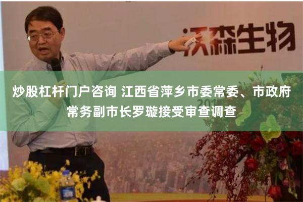 炒股杠杆门户咨询 江西省萍乡市委常委、市政府常务副市长罗璇接受审查调查